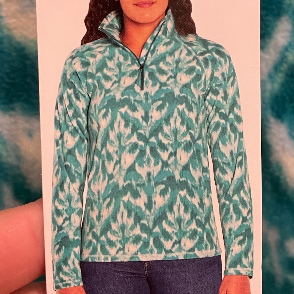 NWT Womens Eddie Bauer Polar Fleece 1/4 Zip Blue Size M​​​​​​​